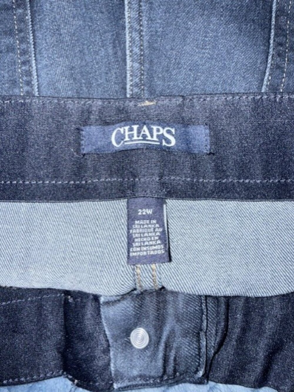 CHAPS Plus Size 22W Dark Wash Stretch Denim Capris Cropped Jeans - Picture 3 of 11
